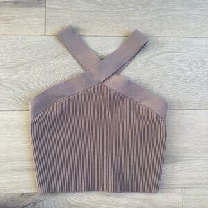 Aritzia Babaton Sculpt Knit Criss Cross Cropped Tank